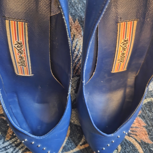 Vintage Blue Studded Heels, Size 6 - Picture 6 of 8